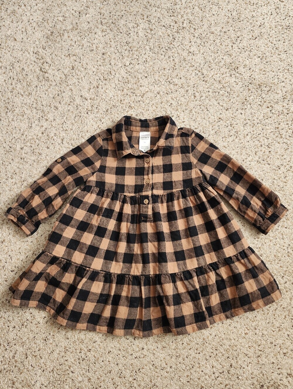 Baby Girl Fall Plaid Long Sleeve Dress